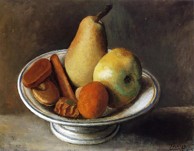 Pablo Picasso Classical Oil Paintings Fruit Bowl With Fruit